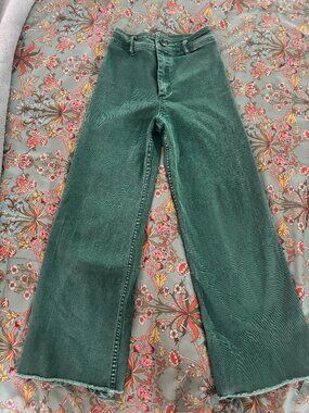 Miou Muse High Rise Raw Hem Wide Leg Pants - Small